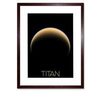 Artery8 NASA Our Solar System Titan Saturn's Moon North Pole Artwork Framed Wall Art Print 12X16 Inch