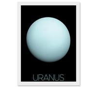 Artery8 NASA Our Solar System Uranus Planet Voyager 2 Image Artwork Framed Wall Art Print A4 in White Artery8 White