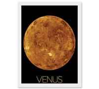 Artery8 NASA Our Solar System Venus Planet Northern Hemisphere Artwork Framed Wall Art Print A4 in White Artery8 White
