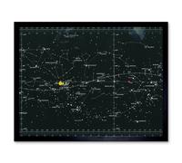 Artery8 Space CSM-TEC Apollo 11 Star Chart Map Galaxy Art Print Framed Poster Wall Decor 12x16 inch