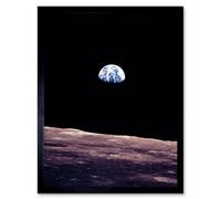 Artery8 Nasa Space Planet Earth Lunar Surface Moon Framed Wall Art Print