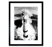 Artery8 Nasa Space Rocket Launch Saturn V Apollo 11 View 12X16" Framed Wall Art Print