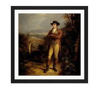 Artery8 Nasmyth Robert Burns Scottish Poet Square Wooden Framed Wall Art Print Picture 16X16 Inch