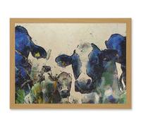 Artery8 Nature Cow Cattle Farm Animal Artwork Framed Wall Art Print A4
