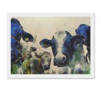 Artery8 Nature Cow Cattle Farm Animal Artwork Framed Wall Art Print A4