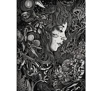 Artery8 Nature Goddess Black and White Modern Illustration Extra Large XL Wall Art Poster Print