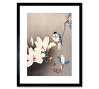 Artery8 Nature Japan Ohara Koson Bird Flower 12X16" Framed Wall Art Print