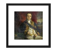 Artery8 Navez Portrait Leonard Pierre Joseph Painting 8X8 Inch Square Wooden Framed Wall Art Print Picture with Mount in Black Artery8 Black