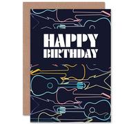 Artery8 Neon Guitars Greetings Card in Dark Navy Artery8 Dark Navy