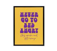 Artery8 Never Go To Bed Angry Stay Awake Plot Revenge Framed Canvas Art Print in Yellow | Size: W12" x H16" Artery8 Yellow W12" x H16"