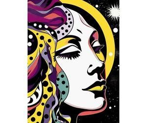 Artery8 New Moon New Beginnings Comic Book Style Colourful Patterns Night Sky Stars Large Wall Art Poster Print Thick Paper 18X24 Inch