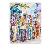 New Orleans Jazz Music Festival Street Musicians Wall Art Print Artery8 Multi W24 inch x H32 inch