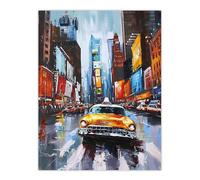 Artery8 New York City Colourful Street Cityscape Taxi Cab Living Room Extra Large XL Wall Art Poster Print