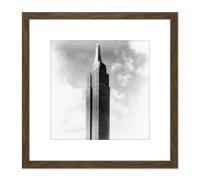 Artery8 New York City Empire State Building Vintage Photo 8X8 Inch Square Wooden Framed Wall Art Print Picture with Mount in Brown Artery8 Brown