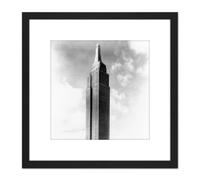 Artery8 New York City Empire State Building Vintage Photo 8X8 Inch Square Wooden Framed Wall Art Print Picture with Mount in Black Artery8 Black
