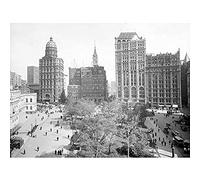 Artery8 New York City Hall Park World Building Vintage Photo Unframed Wall Art Print Poster Home Decor Premium