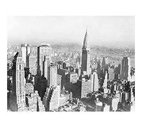 Artery8 New York City Manhattan View Vintage Photo Art Print Canvas Premium Wall Decor Poster Mural