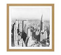 Artery8 New York City Manhattan View Vintage Photo Square Wooden Framed Wall Art Print Picture 16X16 Inch