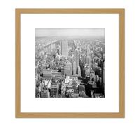 Artery8 New York City North Empire State Building 1933 Vintage Photo 8X8 Inch Square Wooden Framed Wall Art Print Picture with Mount in Light Oak Artery8 Light Oak