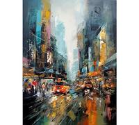 Artery8 New York City Rainy Day Abstract Action Cityscape Extra Large XL Wall Art Poster Print