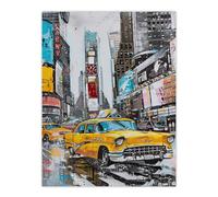 New York City Taxi Cars Times Square Cityscape Wall Art Print Artery8 Grey W24 inch x H32 inch