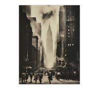 Artery8 New York Cityscape Empire State Building Black & White Photograph 1952 Unframed Wall Art Print Poster Home Decor Premium | Size: W12" x H16" Artery8 Multicolor W12" x H16"