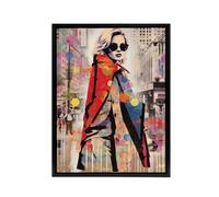 Artery8 New York Fashion Advert Pop Collage Framed Canvas Wall Art Print | Size: W24" x H32" Artery8 Multicolor W24" x H32"