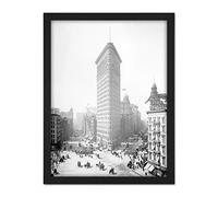 Artery8 New York Flat Iron Building Vintage Photo Artwork Framed Wall Art Print 18X24 Inch