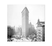Artery8 New York Flat Iron Building Vintage Photo Premium Wall Art Canvas Print 24X24 Inch