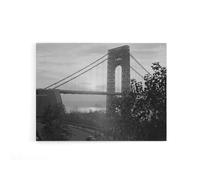 Artery8 New York George Washington Bridge Canvas Wall Art Print in Grey | Size: W24" x H32" Artery8 Grey W24" x H32"