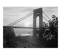 Artery8 New York George Washington Bridge Hazy Vintage Photo Unframed Wall Art Print Poster Home Decor Premium