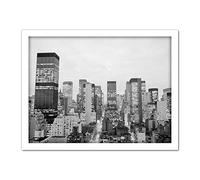 Artery8 New York Midtown Manhattan Skyscrapers 1975 Artwork Framed Wall Art Print 18X24 Inch