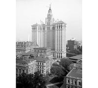 Artery8 New York Municipal Building Vintage Photo Premium Wall Art Canvas Print 18X24 Inch
