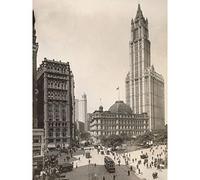 Artery8 New York Woolworth Building Street Scene Vintage Photo Large Wall Art Poster Print Thick Paper 18X24 Inch