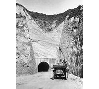 Artery8 Newhall Tunnel California Black White Photo Large XL Wall Art Canvas Print