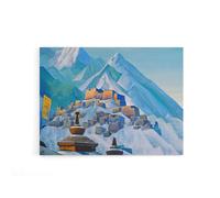Artery8 Nicholas Roerich Tibet Himalayas Canvas Wall Art Print in Blue | Size: W18" x H24" Artery8 Blue W18" x H24"