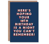 Artery8 Night Can't Remember Eighteen 18 Year Old 18th For Him Birthday Card