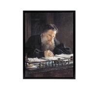 Artery8 Nikolai Ge Leo Tolstoy Portrait Framed Canvas Wall Art Print | Size: W24" x H32" Artery8 Multicolor W24" x H32"