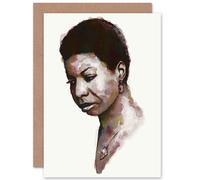 Artery8 Nina Simone Watercolour Portrait Art Card Artery8 Multicolor