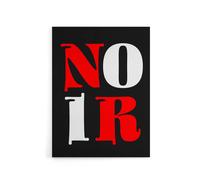 Artery8 Noir Letters Red White Black Bold Modern Canvas Wall Art Print | Size: W12" x H16" Artery8 Black W12" x H16"