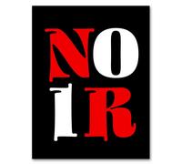 Artery8 Noir Letters Red White Black Bold Modern Framed Wall Art Print | Size: W12" x H16" Artery8 Black W12" x H16"