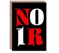 Artery8 Noir Letters Red White Black Bold Modern Greeting Card Artery8 Black