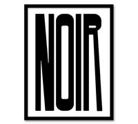 Artery8 Noir Word Modern Bold Graphic Minimalism Framed Wall Art Print in White | Size: A4 Artery8 White A4