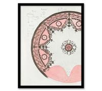 Artery8 Noritake Factory Framed Wall Art Print Vintage Pink Gold Plate Design - A4 Size