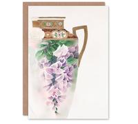 Artery8 Noritake Factory Japanese Art Card Vintage Floral Design For Ewer