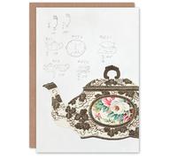 Artery8 Noritake Factory Japanese Art Card Vintage Floral Design For Teapot