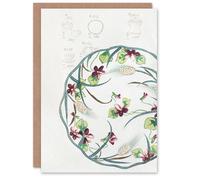 Artery8 Noritake Factory Japanese Art Card Vintage Floral Plate Design in Green Artery8 Green