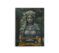Artery8 Norse Shield Maiden Warrior Bust Canvas Wall Art Print in Green | Size: W24" x H32" Artery8 Green W24" x H32"