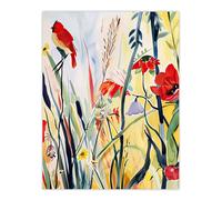Artery8 Northen Cardinal Bird Watercolour Spring Flowers Wall Art Print | Size: W18" x H24" Artery8 Multicolor W18" x H24"