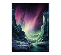 Artery8 Northern Lights Borealis Artwork Antarctica Southern Aurora Australis Large Wall Art Poster Print Thick Paper 18X24 Inch